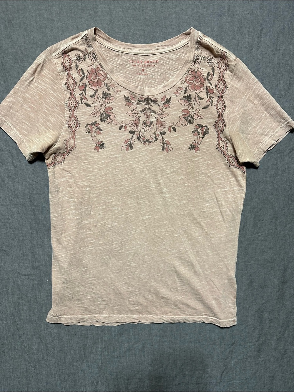 Lucky Brand Pink Floral Tee
